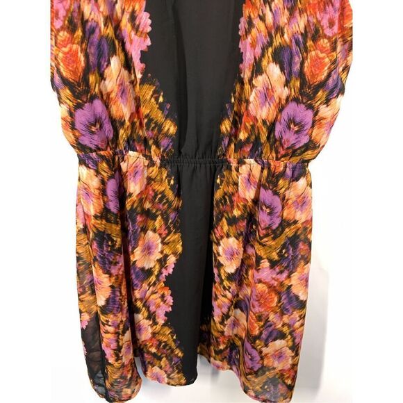 Paperdoll Women's Sleeveless Back Cutout Floral A-Line Dress Multicolor Medium - Picture 3 of 9